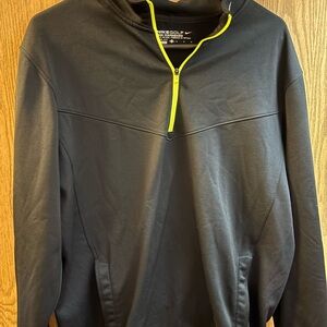 Nike Men's Black Pullover with Yellow Zipper